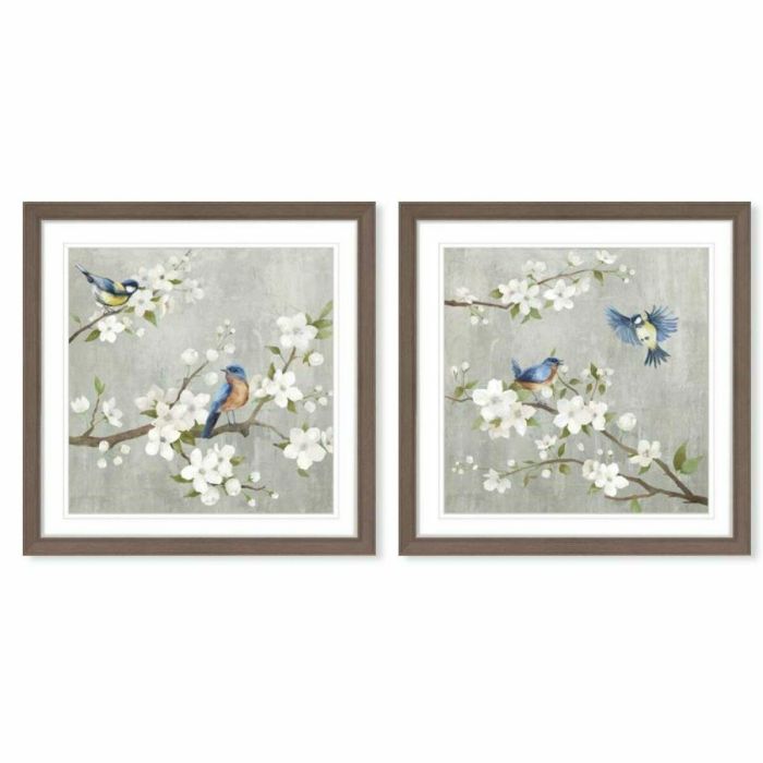 Cuadro Shabby DKD Home Decor Gris Blanco 3 x 63 x 63 cm (2 Unidades) Cuadro Shabby DKD Home Decor Gris Blanco 3 x 63 x 63 cm (2 Unidades)