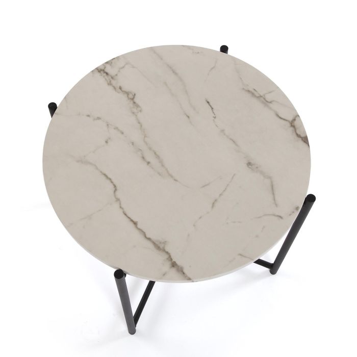 Mesa Auxiliar Redonda Efecto Marmol 51X40 Versa 2 Mesa Auxiliar Redonda Efecto Marmol 51X40 Versa 2