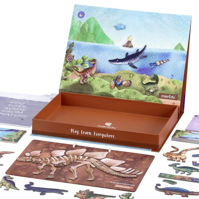 MIEREDU ME098SP Puzle Magnético Dinosaurios con Imanes y Fósil Educativo para Niños +3 Años 3