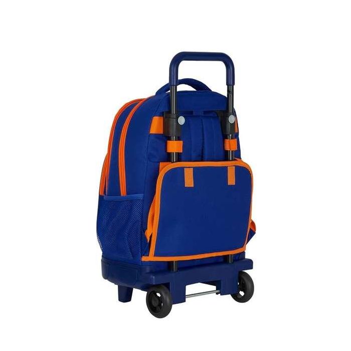 Mochila Escolar con Ruedas Compact Valencia Basket M918 Azul Naranja (33 x 45 x 22 cm)