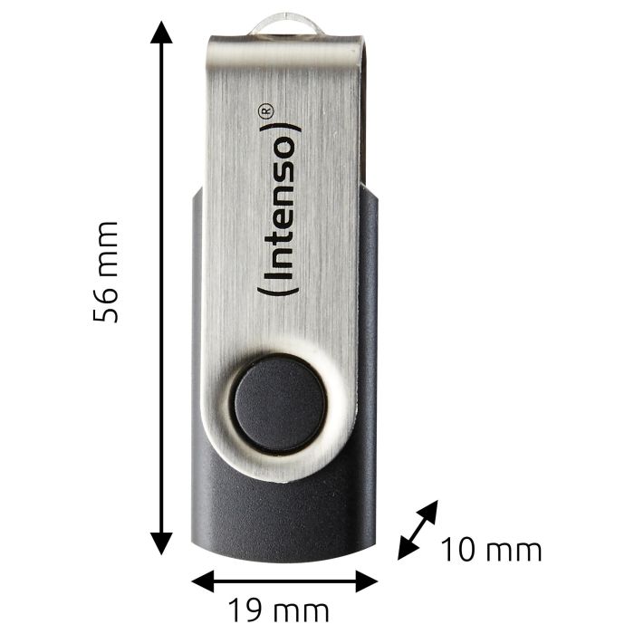 Intenso 3543480 Memoria USB 3.2 Gen 1 Lápiz, 32 GB, Hasta 70 MB/s, USB-A, Compatible con USB 3.0/3.1, Plástico y Metal, Office Line
