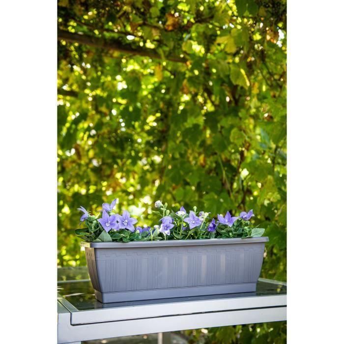 Garden Id 08200539 Jardinera Terraflor Antracita 60cm con Reserva de Agua, Reciclada y 100% Reciclable, Alta Durabilidad 1