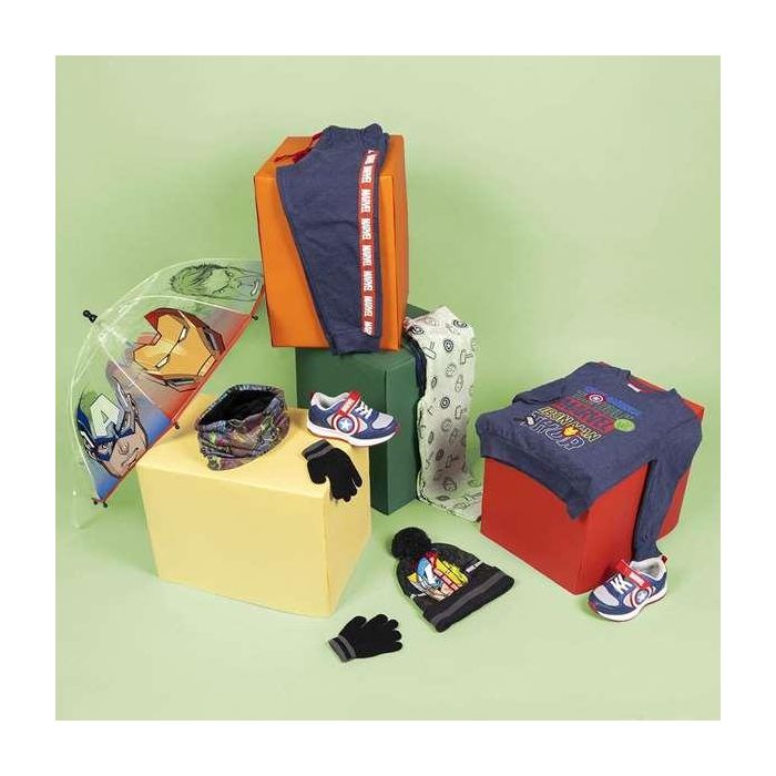 Cerdá Conjunto 3 Piezas Snood Oficial Marvel Avengers para Niños, Gris, Edad 3-12 Años, Acrílico y Poliéster 2