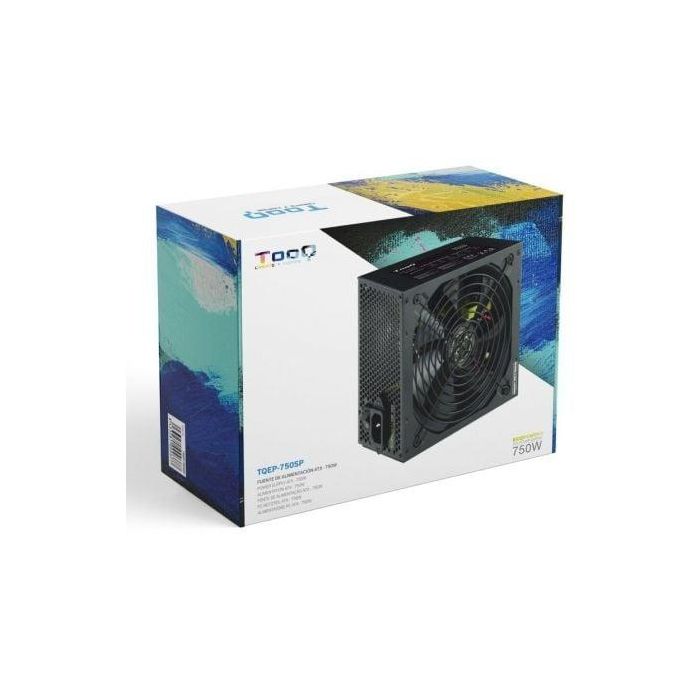 Tooq TQAPOLO-750SP Fuente de Alimentación ATX 12V V2.3 750W PFC Activo Ventilador 140mm silencioso para PC Gaming Crossfire SLI 4