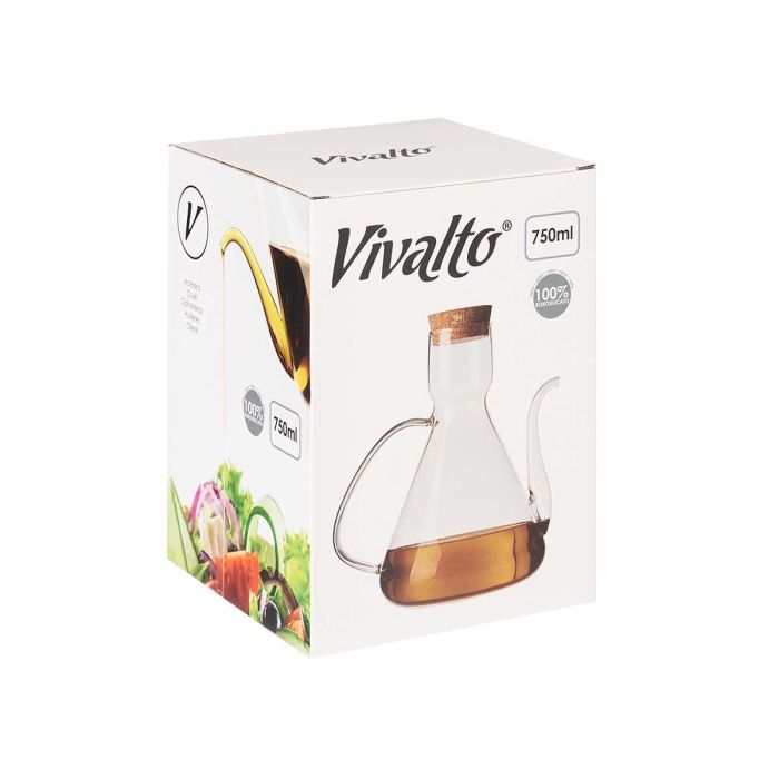 Aceitera Borosilicato Con Tapa Corcho 750Ml Vivalto 18x18x12cm (6 Unidades) 2 Aceitera Borosilicato Con Tapa Corcho 750Ml Vivalto 18x18x12cm (6 Unidades) 2