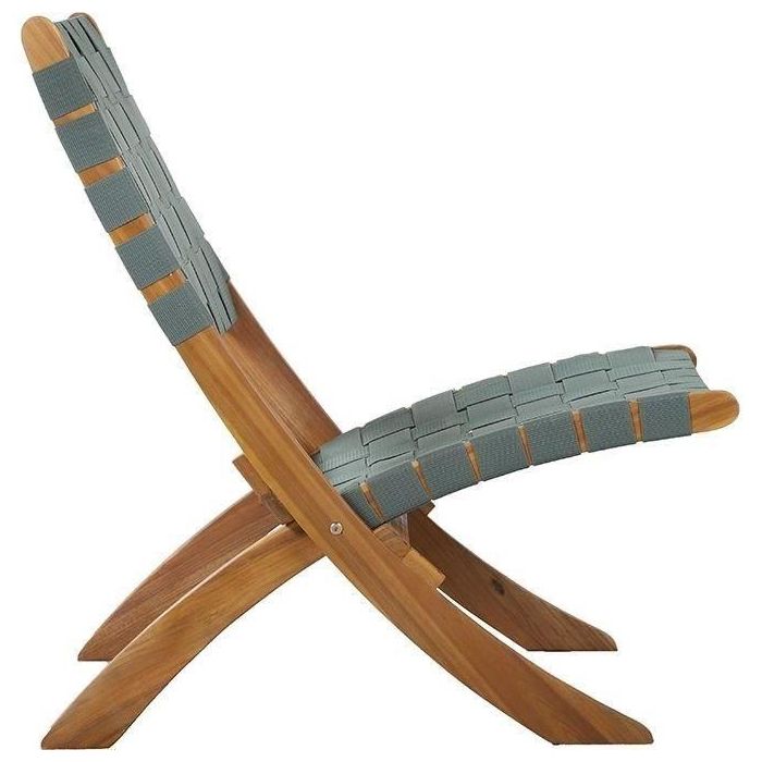 Juego de 2 sillones de jardín VERONE en madera de acacia FSC y cuerda - color verde 5