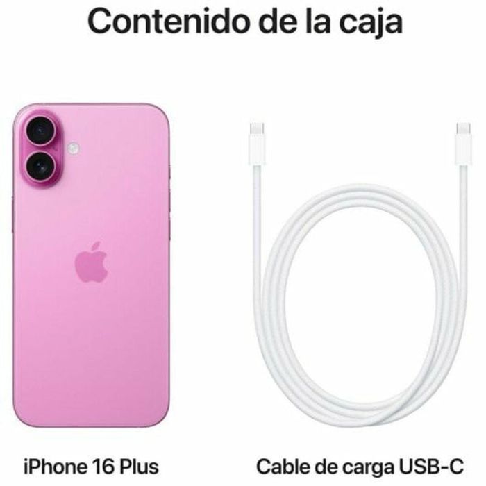 Apple iPhone 16 Plus 128GB Rosa 5G con Chip A18 y Cámara de 48MP | Pantalla 6.7" Super Retina XDR