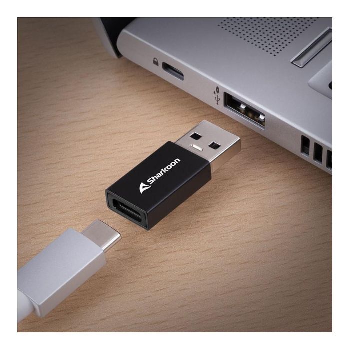 Sharkoon OfficePal Adaptador USB-A a USB-C / USB-C a USB-A USB 3.2 Gen 1 Negro 2 Piezas