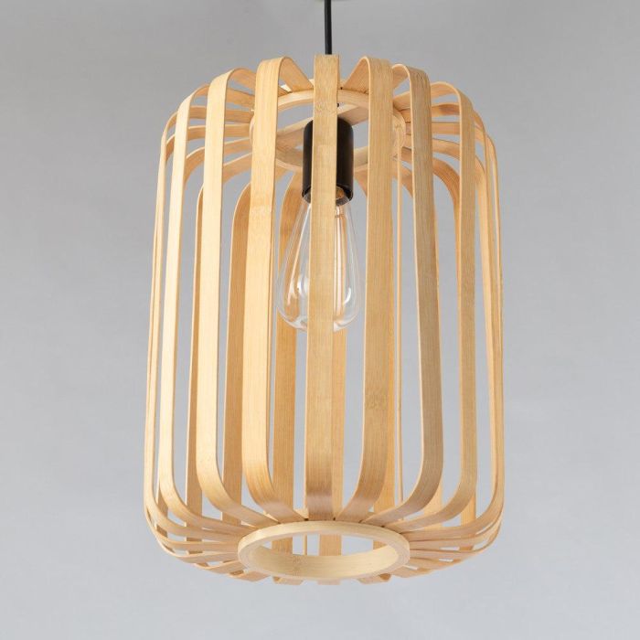 Bytom SKD-P80109 Lámpara Colgante de Techo Ratán Natural Boho Chic para Interior, Compatible con Bombilla E27 LED CCT RGB 6