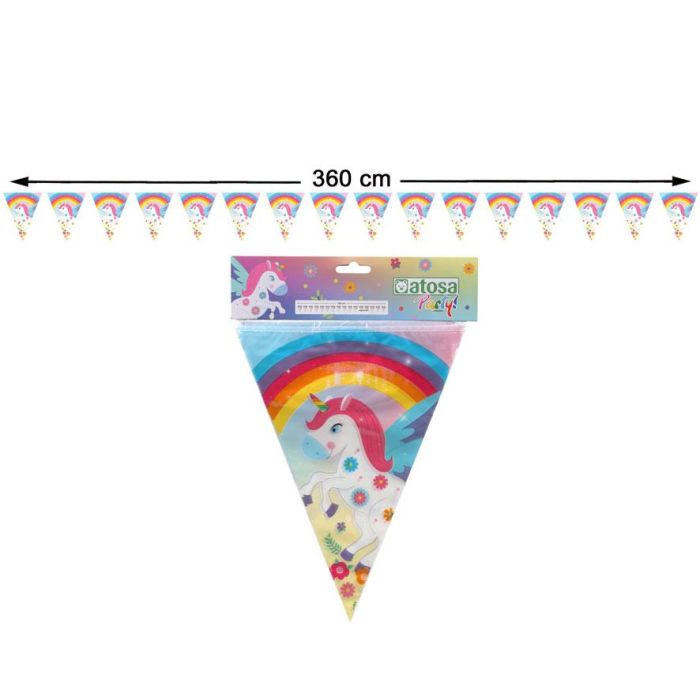 Guirnalda De Banderines Unicornio Multicolor 360 cm