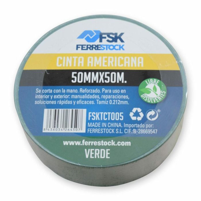 Cinta americana Ferrestock Verde 50 mm x 50 m 1