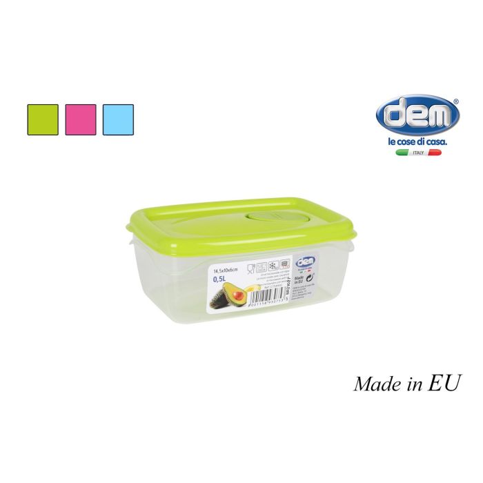 Fiambrera hermética para microondas 0.5L Rect. - Dem (24 Unidades) Fiambrera hermética para microondas 0.5L Rect. - Dem (24 Unidades)