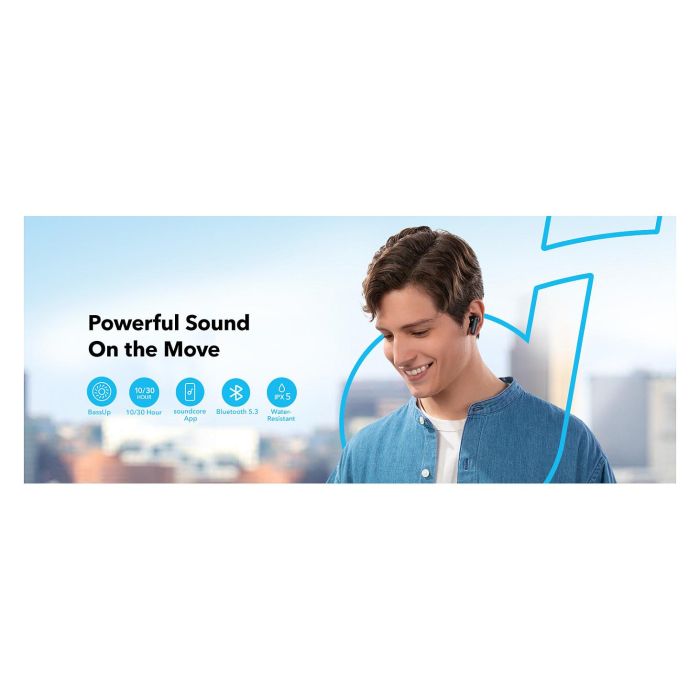 Anker Soundcore R50i Auriculares True Wireless Negros Resistentes al Agua IPX5 con Bluetooth 5.3 y 30h de Autonomía 4