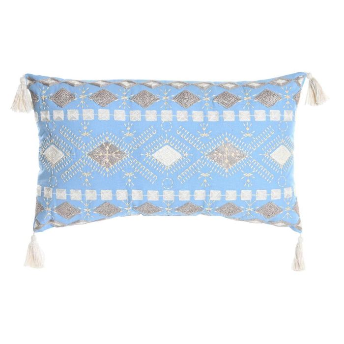 Cojin DKD Home Decor Azul Blanco 15 x 35 x 60 cm