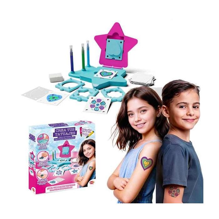 Bizak 35005069 Crea Tus Tatuajes temporales, 20 diseños personalizables y 20 plantillas, lavables, para niños +6 años 1 Bizak 35005069 Crea Tus Tatuajes temporales, 20 diseños personalizables y 20 plantillas, lavables, para niños +6 años 1