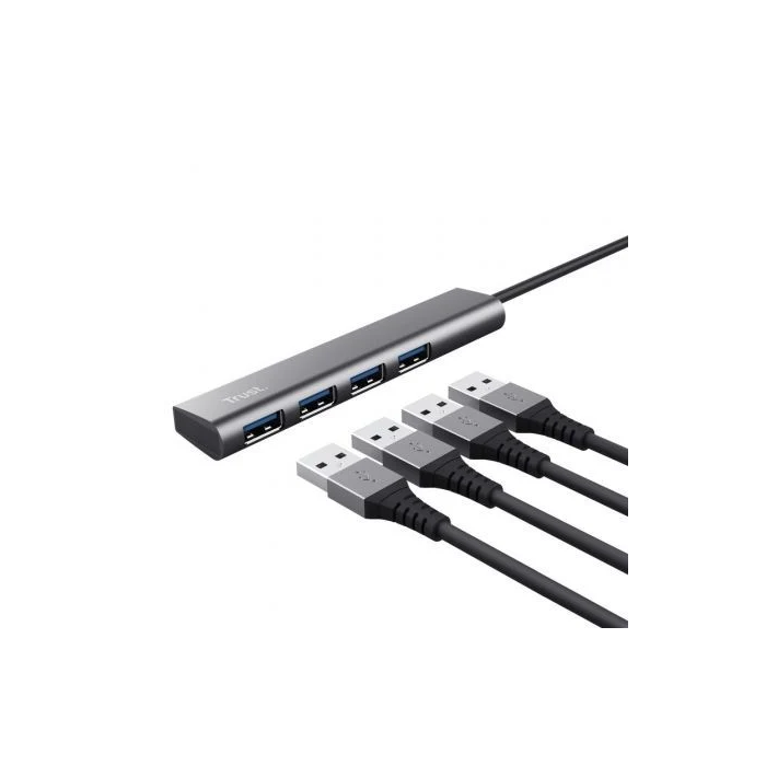 Trust Hub USB-C 24948 4x USB-A 3.2 Gen1 Velocidad 5 Gbps Aluminio Compacto 1 Trust Hub USB-C 24948 4x USB-A 3.2 Gen1 Velocidad 5 Gbps Aluminio Compacto 1
