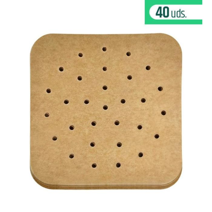 Algon Set 40 Papeles Perforados Cuadrados para Airfryer de 23 cm (24 Unidades) 6