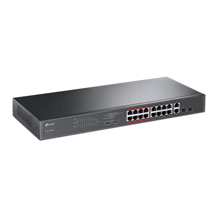 TP-Link TL-SL1218MP Switch PoE No Administrado Gigabit Ethernet 1U Negro con 16 Puertos PoE+ y 2 Puertos Gigabit 1 TP-Link TL-SL1218MP Switch PoE No Administrado Gigabit Ethernet 1U Negro con 16 Puertos PoE+ y 2 Puertos Gigabit 1