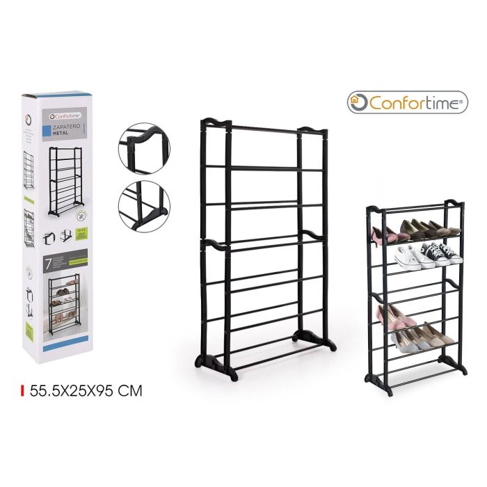 Confortime Zapatero de Metal para 21 Pares, 55.5 x 25 x 95 cm (6 Unidades) 0 Confortime Zapatero de Metal para 21 Pares, 55.5 x 25 x 95 cm (6 Unidades) 0