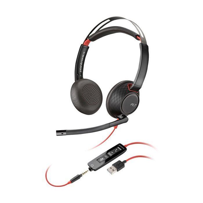 Hp Poly Auriculares Blackwire 5220 Diadema Binaural C- Micrófono Control De Volumen Cable Usb+Jack 3,5 mm Negro-Rojo 3 Hp Poly Auriculares Blackwire 5220 Diadema Binaural C- Micrófono Control De Volumen Cable Usb+Jack 3,5 mm Negro-Rojo 3