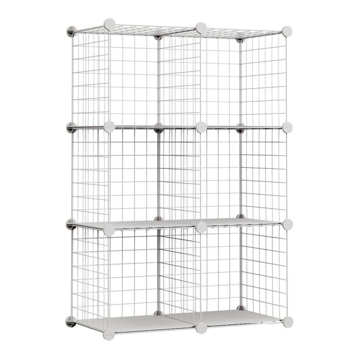 Newlux Titan c6 Estantería Modular Metálica Rejilla 6 Módulos 30x30cm Blanco - Carga 60kg, 64.5x94.5x31.5cm Fácil Montaje