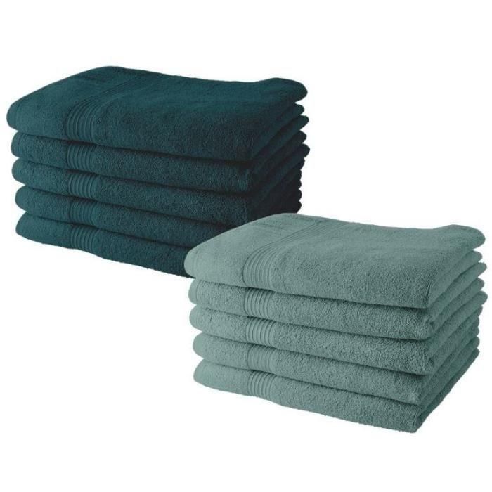 Today TOD3574641225629 Juego 10 Toallas 100% Algodón 50x90 cm – 5 Pavo Real + 5 Celadón Today TOD3574641225629 Juego 10 Toallas 100% Algodón 50x90 cm – 5 Pavo Real + 5 Celadón