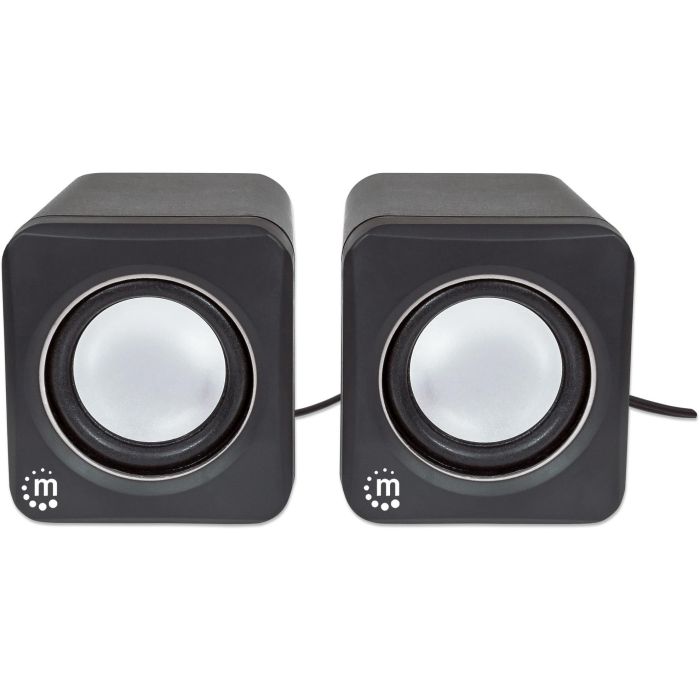 MANHATTAN 2600 Series Altavoces estéreo compactos, conexión Jack 3.5mm, alimentación USB-A para PC y Notebooks, negro 4 MANHATTAN 2600 Series Altavoces estéreo compactos, conexión Jack 3.5mm, alimentación USB-A para PC y Notebooks, negro 4