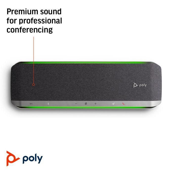 Poly Altavoz Inteligente para Salas de Conferencias, Full Duplex, 2x 50mm Altavoces, USB, Bluetooth, NFC