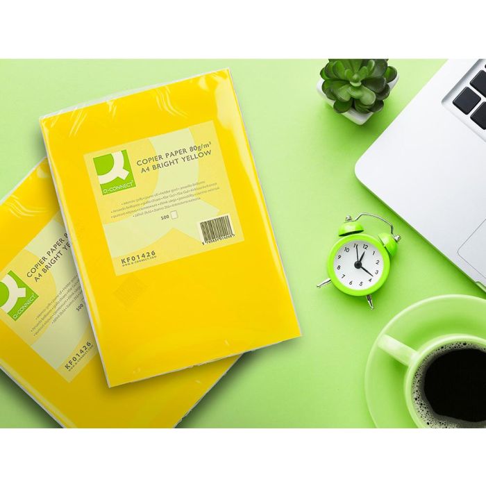 Papel Color Q-Connect Din A4 80 gr Amarillo Intenso Paquete De 500 Hojas 5