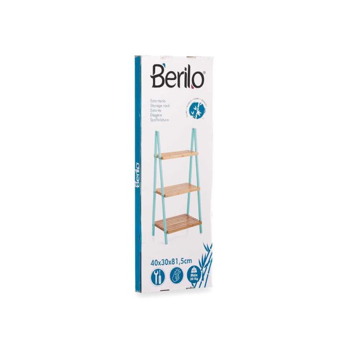 Estantería Escalera 3 Estantes Bambú Menta 40x81x30 cm - Berilo 2 Estantería Escalera 3 Estantes Bambú Menta 40x81x30 cm - Berilo 2