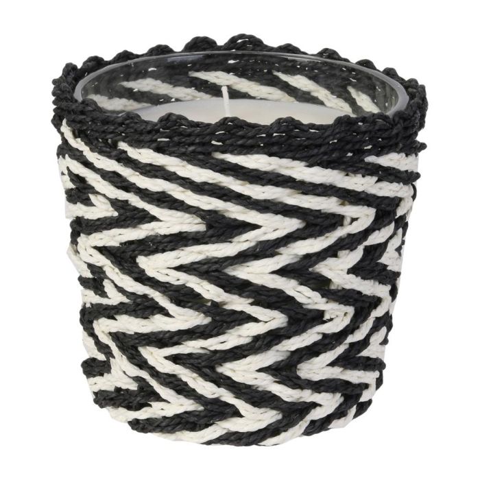 Home Deco Factory Vela Mirage con Vaso Trenzado y Aroma Ámbar, 3 Mechas, ø15x13.5 cm 6