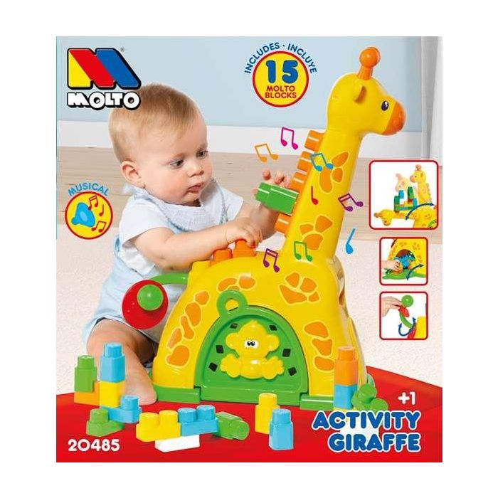 Molto Jirafa de Actividades 51 cm con 15 Bloques para Niños a Partir de 1 Año