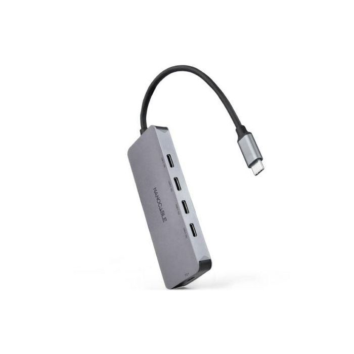 Hub USB Tipo-C Nanocable 10.16.4505/ 4xUSB Tipo-C/ 1xUSB Tipo-C DP/ Gris Hub USB Tipo-C Nanocable 10.16.4505/ 4xUSB Tipo-C/ 1xUSB Tipo-C DP/ Gris