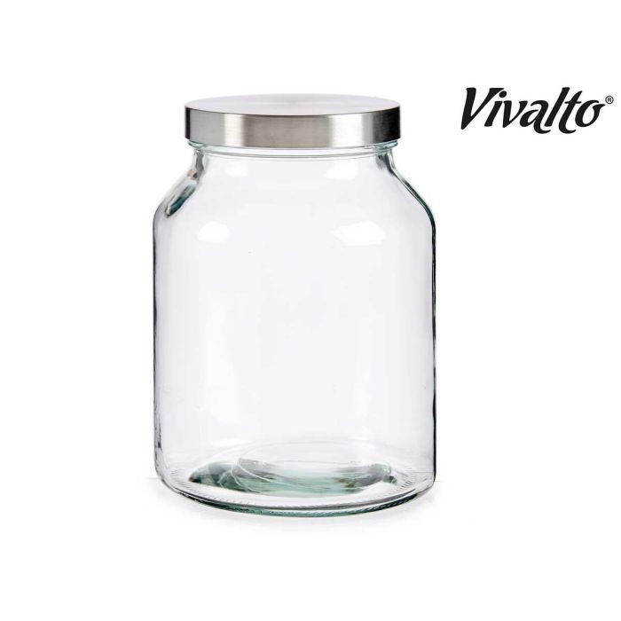 Bote Vidrio Con Tapa Metal Vivalto 16X22CM (8 Unidades) 1 Bote Vidrio Con Tapa Metal Vivalto 16X22CM (8 Unidades) 1