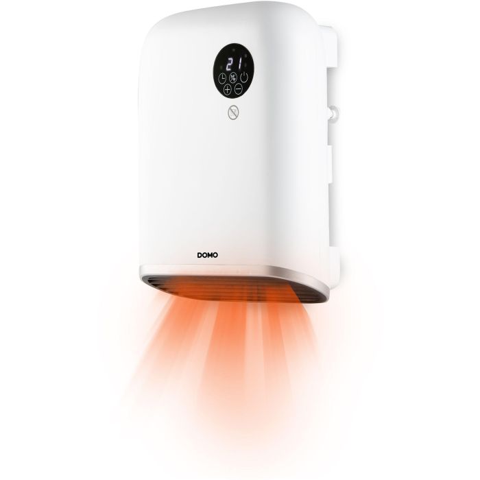 Calefactor de baño - 2000 W - Domo - DO7357F - Wifi + mando a distancia - Función Eco - Pantalla LED - Montaje en pared/de pie - Blanco 1