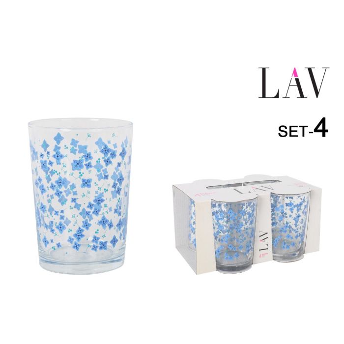 Set de 4 Vasos para Sidra de 520 cc con Diseño de Flores - LAV (6 Cajas) Set de 4 Vasos para Sidra de 520 cc con Diseño de Flores - LAV (6 Cajas)