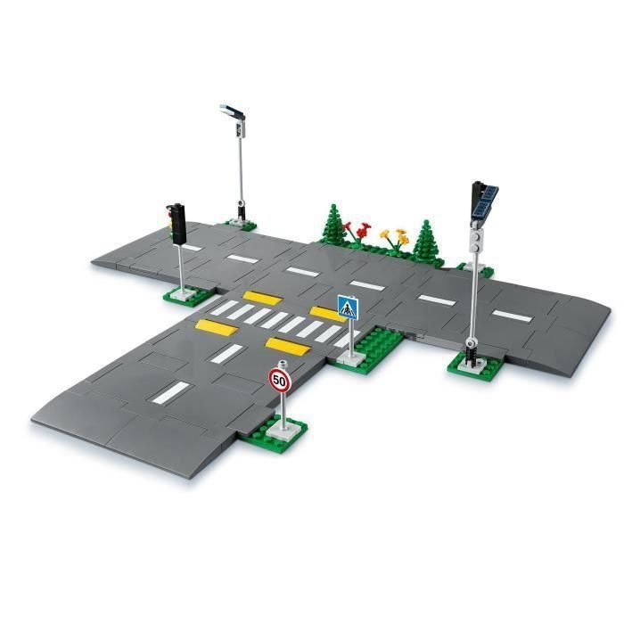 LEGO 60304 City Intersección para montar, set de construcción de carreteras con paneles, farolas y señales que brillan en la oscuridad 1 LEGO 60304 City Intersección para montar, set de construcción de carreteras con paneles, farolas y señales que brillan en la oscuridad 1