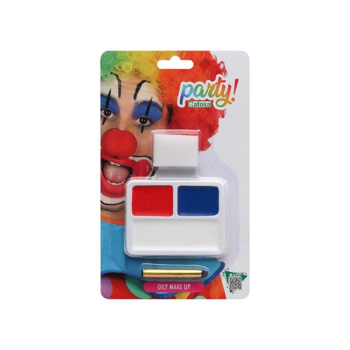 Kit de Maquillaje para Payaso Carnaval - Paleta de Colores Clásica con Lápiz Negro para Detalles