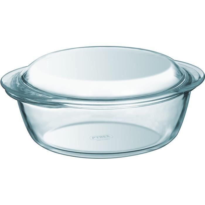 Pyrex PYR3426470296441 - Juego de 2 Cazuelas Redondas de Vidrio, 2.3 L