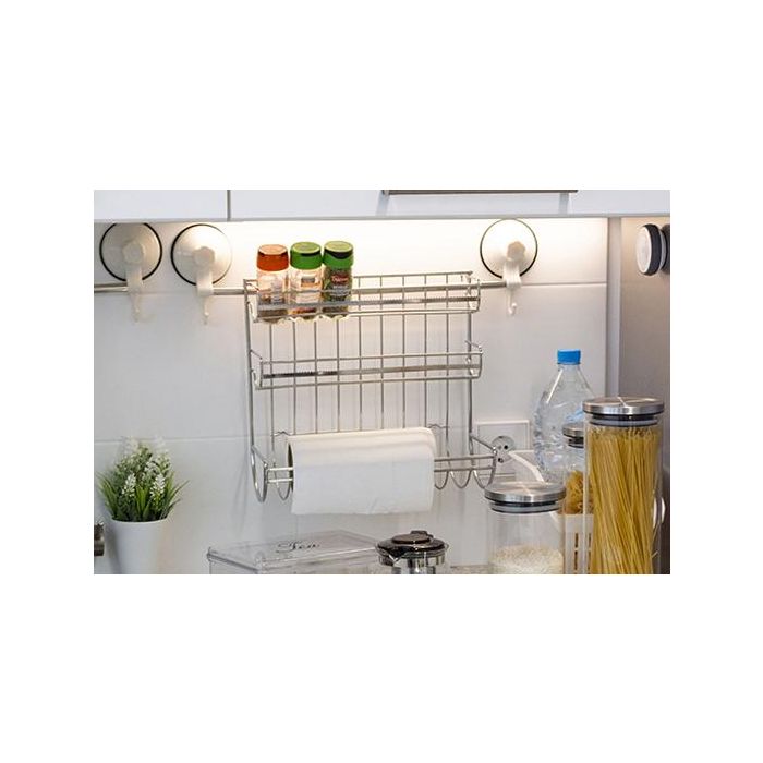 Portarrollos Triple Cromado Kinvara 32x30x16 cm - Metal Plata (6 Unidades) 3