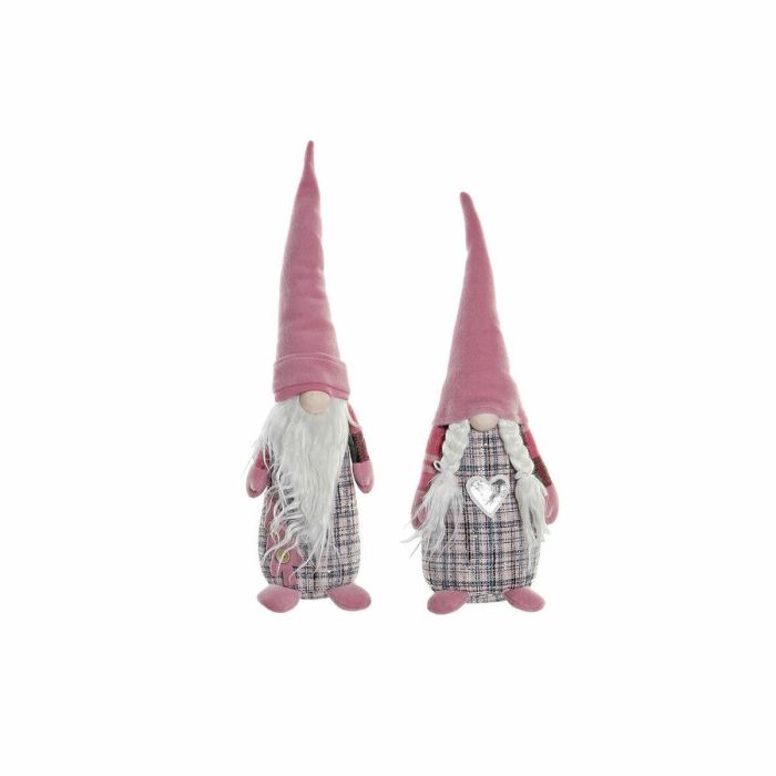 DKD Home Decor Figuras de Decoración Navideña Fantasía Poliéster Rosa Blanco 13x45x15 cm (Pack de 2 Unidades) DKD Home Decor Figuras de Decoración Navideña Fantasía Poliéster Rosa Blanco 13x45x15 cm (Pack de 2 Unidades)