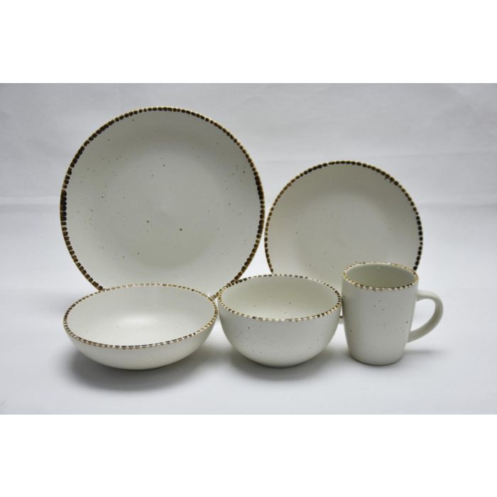 Plato Scandi DKD Home Decor Beige 20.3 x 5.3 x 20.3 cm (6 Unidades) 3 Plato Scandi DKD Home Decor Beige 20.3 x 5.3 x 20.3 cm (6 Unidades) 3