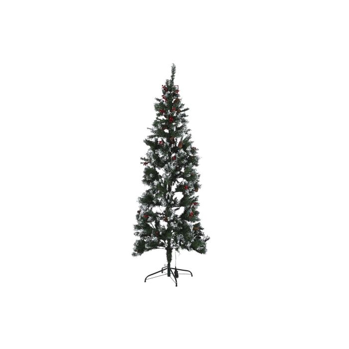 DKD Home Decor Árbol de Navidad Snowy Red Forest Tradicional Verde 70 x 210 x 70 cm 300 LED 4