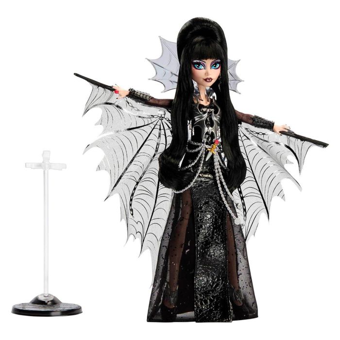 Monster High Hyv99 Muñeca Skullector Elvira Reina de las Tinieblas con Conjunto Gótico Brillante Mattel 2