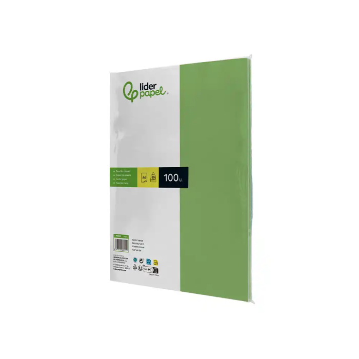 Liderpapel Papel Color A4 80gr Verde Paquete 100 Hojas 2