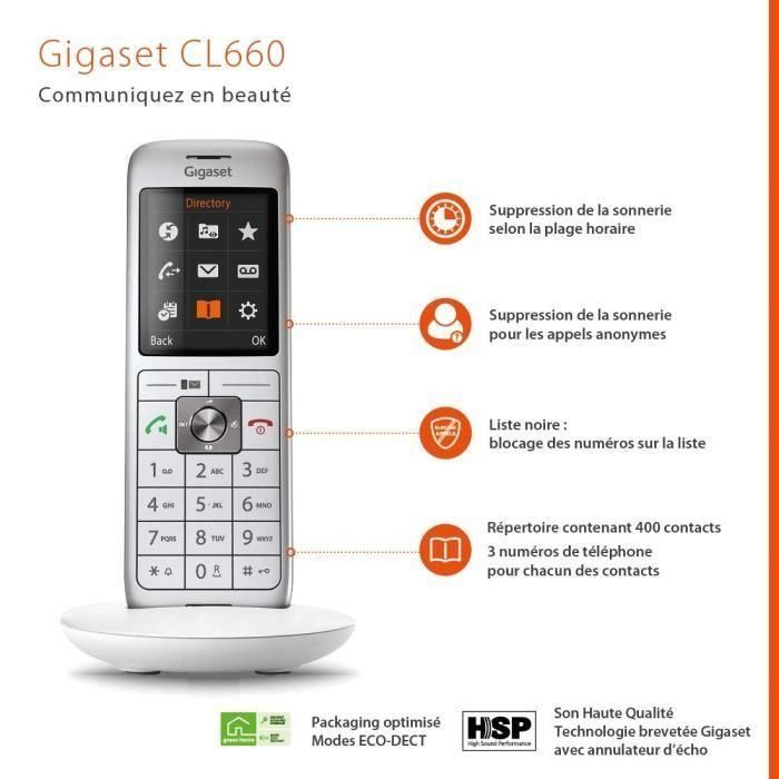 Teléfono Fijo GIGASET CL 660 Duo Blanco 1 Teléfono Fijo GIGASET CL 660 Duo Blanco 1