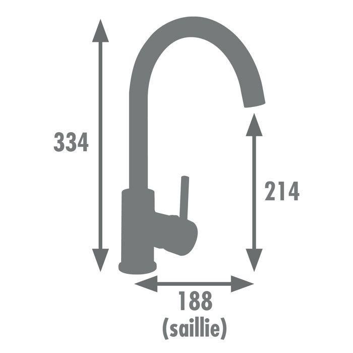 ROUSSEAU Grifo de cocina mezclador Køben - Sin ducha de mano - Acero inoxidable gris 1 ROUSSEAU Grifo de cocina mezclador Køben - Sin ducha de mano - Acero inoxidable gris 1