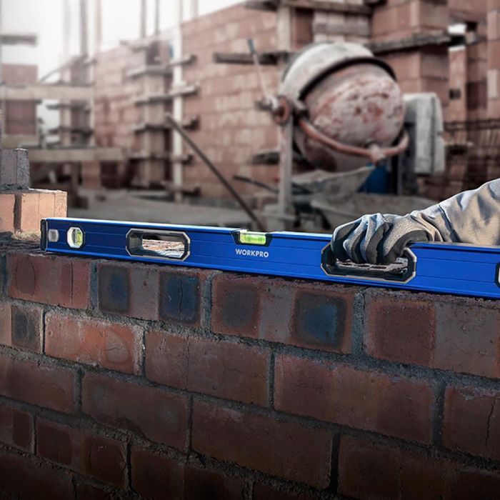 Workpro Nivel de Burbuja Magnético 60 cm para Construcción con 3 Viales, Precisión 0.5mm/1m, Aleación de Aluminio Azul 6 Workpro Nivel de Burbuja Magnético 60 cm para Construcción con 3 Viales, Precisión 0.5mm/1m, Aleación de Aluminio Azul 6