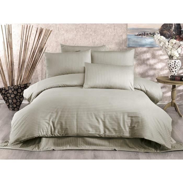 Juego de Cama ASI8683342999366 - 1 Funda Nórdica 220x240 cm + 2 Fundas de Almohada 60x60 cm - 80% Algodón, 20% Poliéster - Capuchino