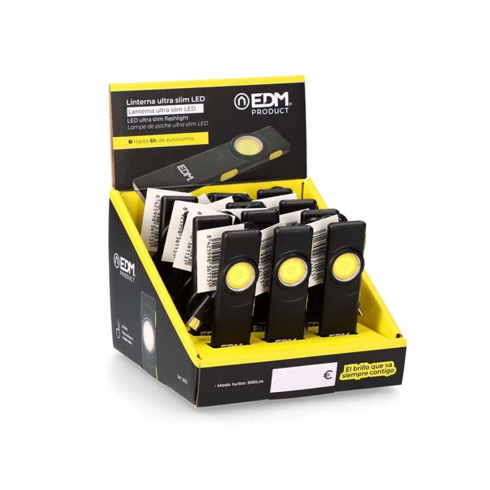 Edm Linterna Ultra Slim LED, 8 Modos de Luz, IP44, Aluminio, 25 x 16 x 102 mm 4 Edm Linterna Ultra Slim LED, 8 Modos de Luz, IP44, Aluminio, 25 x 16 x 102 mm 4